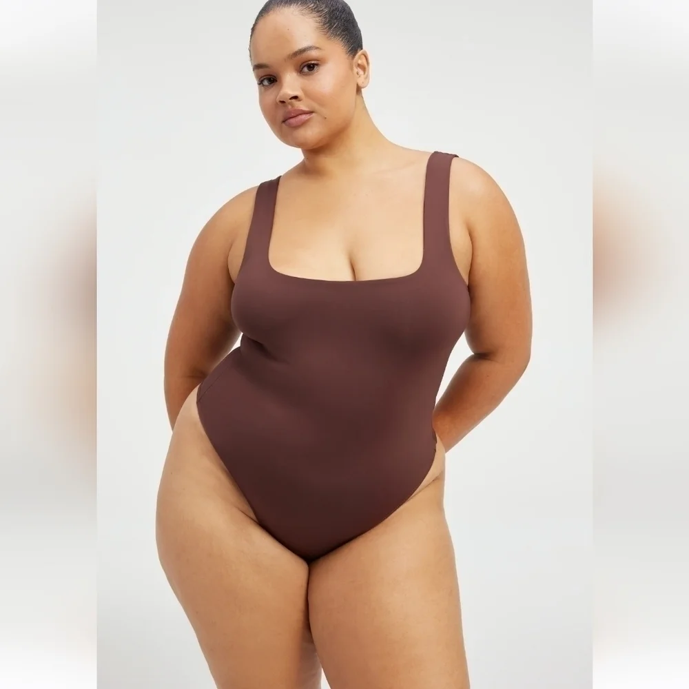 Good American Scuba Modern Tank Bodysuit in Light Mocha-Size 5 (2XL) - Picture 3 of 17